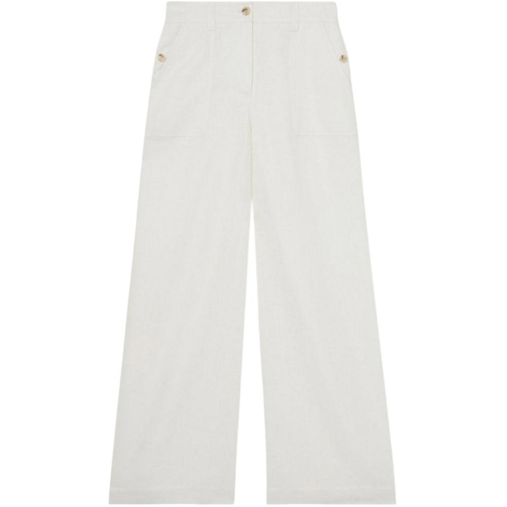 REISS ASHBY Linen Wide Leg Trousers